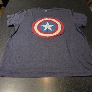 Captain America Shield T-Shirt XXL Old Navy Marvel Graphic Tee Blue